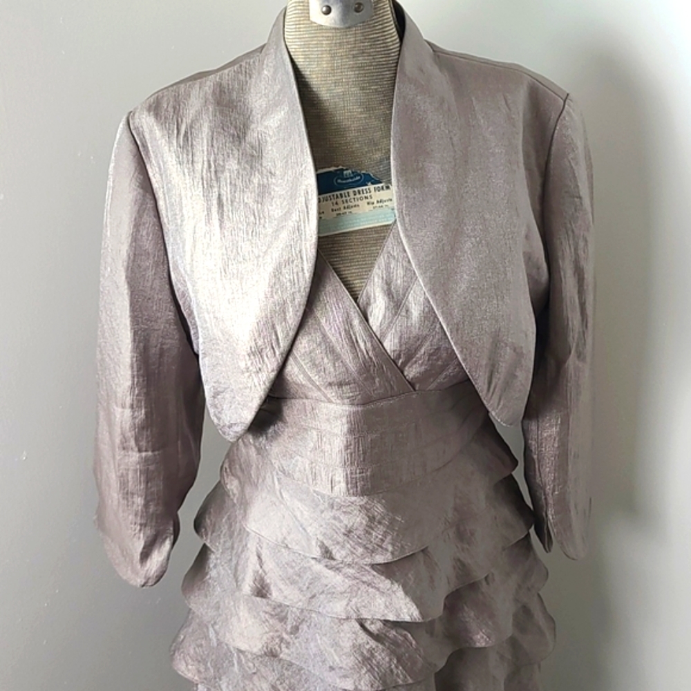 Adrianna Papell Occasions Mother of the Bride Dress and Bolero - Picture 2 of 11
